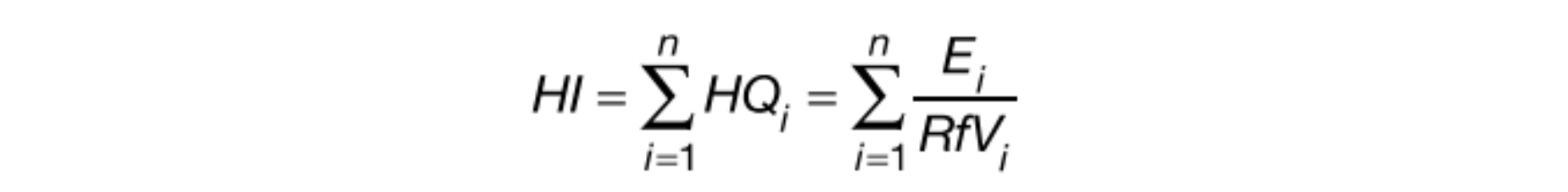 EPA’s equation for calculating the HI from any given sample